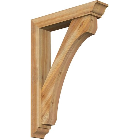 Ekena Millwork Legacy Traditional Rough Sawn Bracket w/ Offset Brace, Western Red Cedar, 6"W x 30"D x 42"H BKT0604X30X42LEC01RWR
